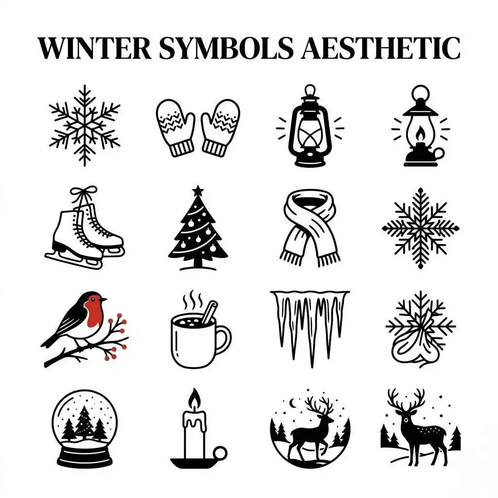 Winter Symbols Aesthetic