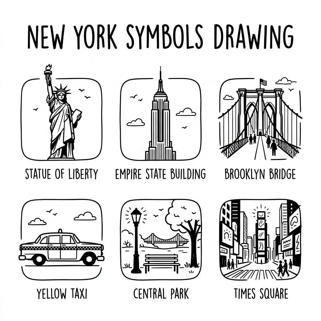 New York Symbols Drawing