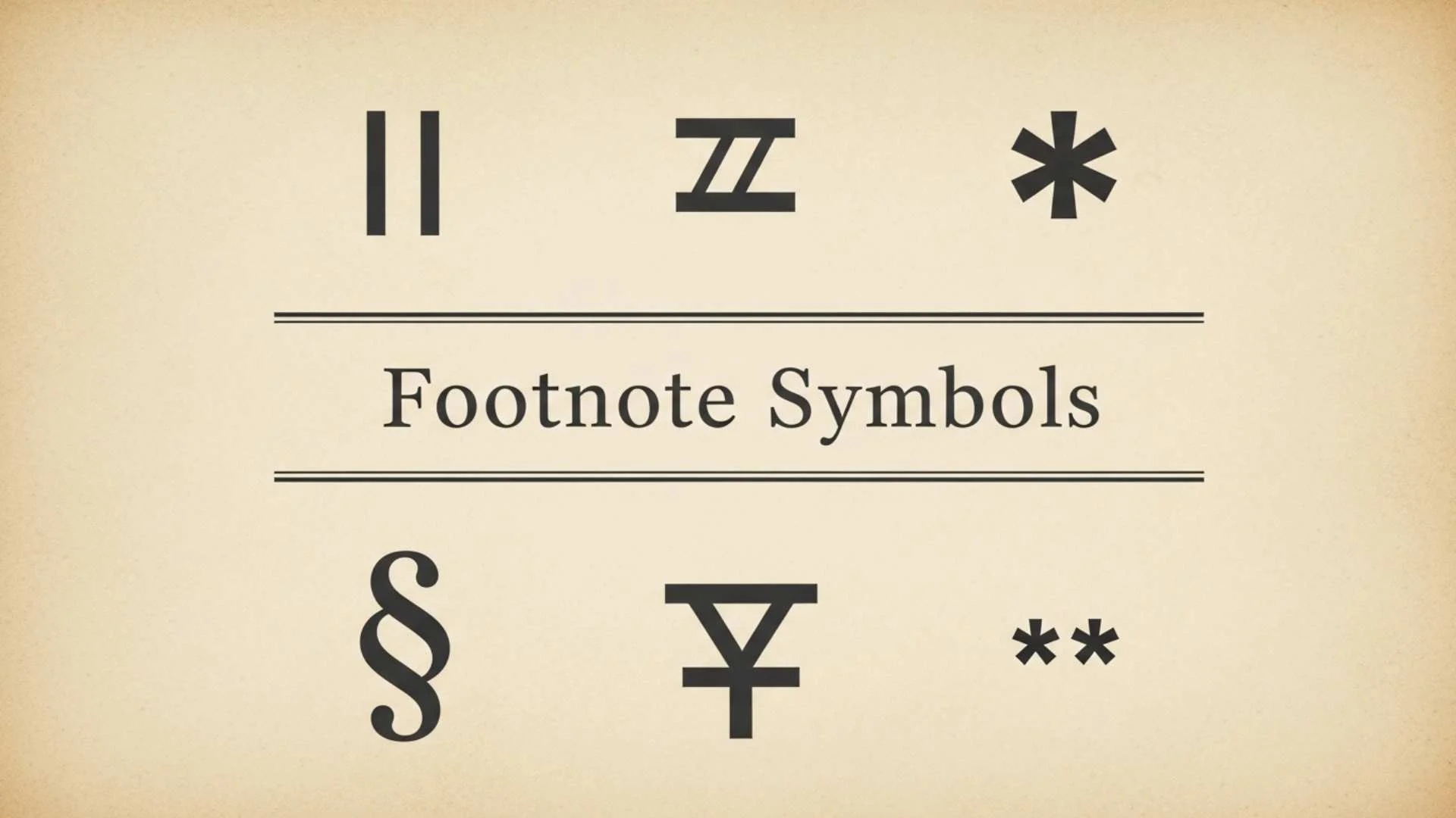 Footnote Symbols
