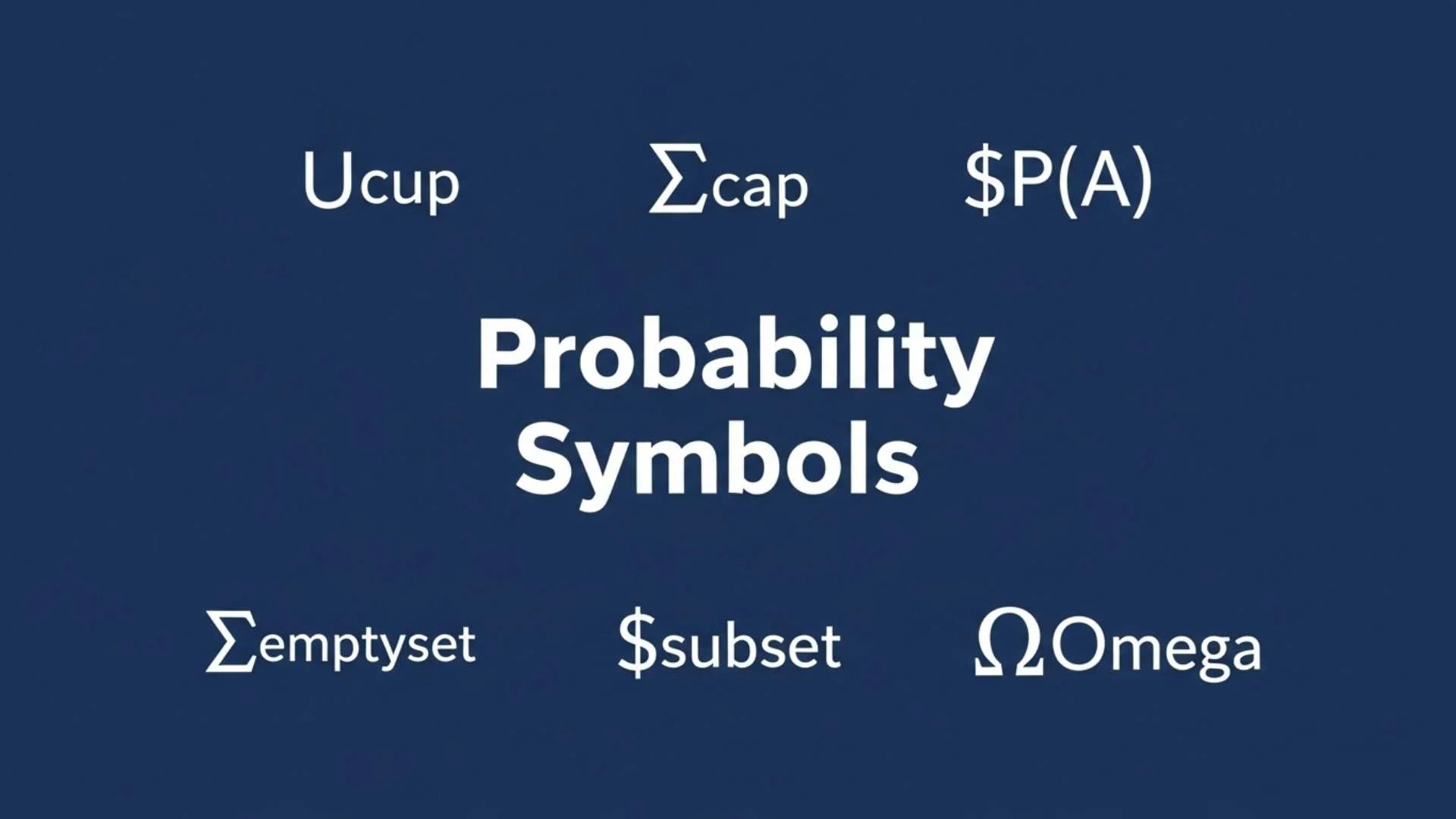 Probability Symbols