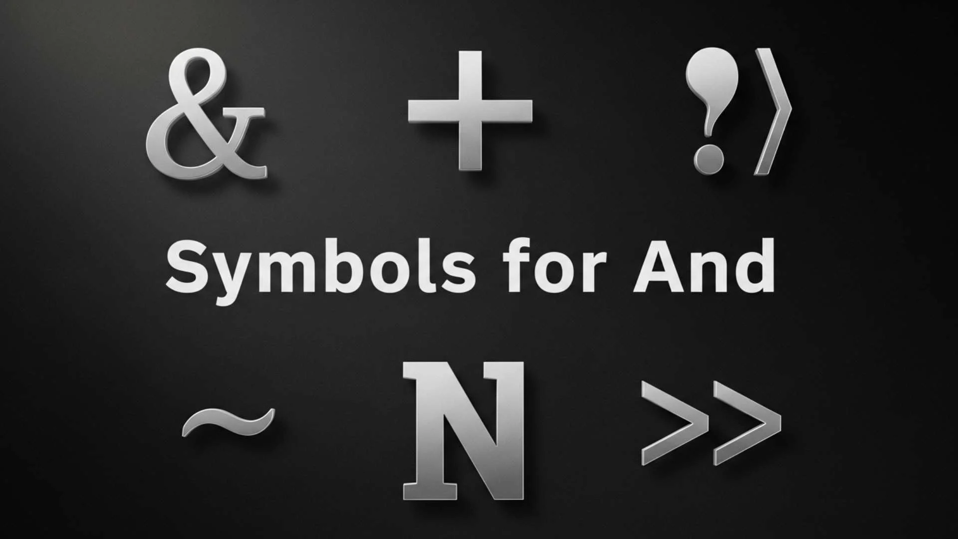 Symbols for And