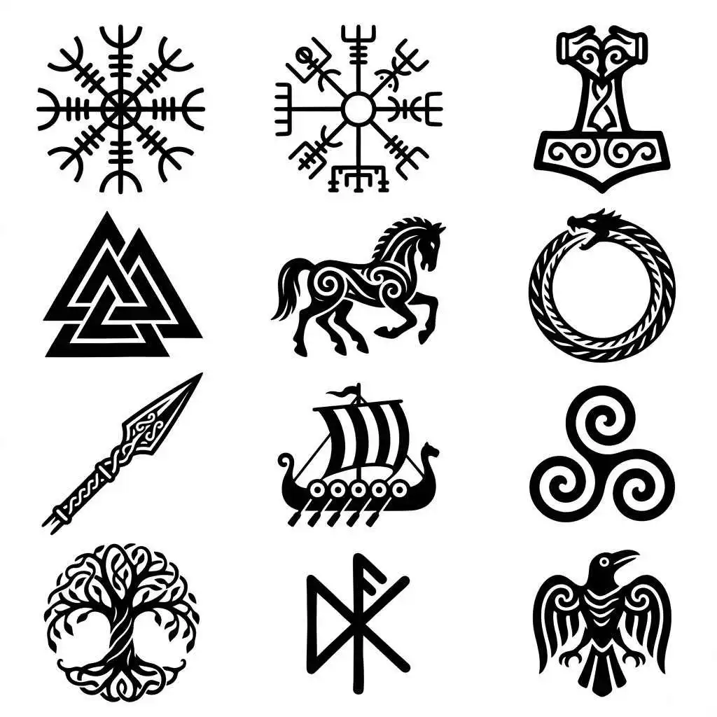 Warrior Viking Symbols Tattoos